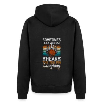 Bowler Ball Competition Leisure - Unisex Premium Organic Zip Hoodie - black - Back - Nico (187cm)