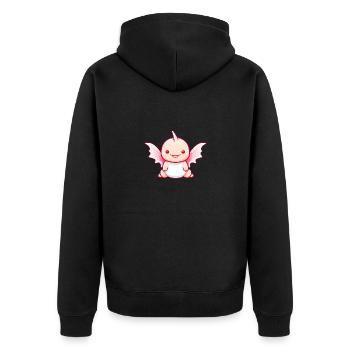 Axolotl rencontre Dino - Imaginative Wings - Veste à capuche bio Premium Unisexe - noir - Dos - Nico (187cm)