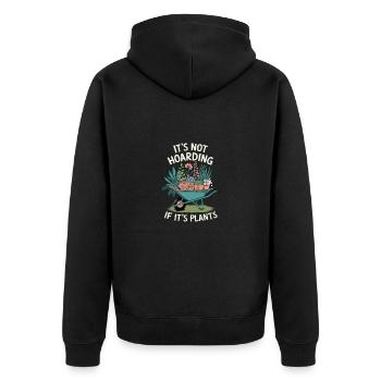 Gartenarbeit Garten Gärtner Pflanzen - Unisex Premium Bio Zip Hoodie - Schwarz - Hinten - Nico (187cm)