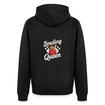 Bowling Queen Bowler - Unisex Premium Organic Zip Hoodie - black - Back - Nico (187cm)