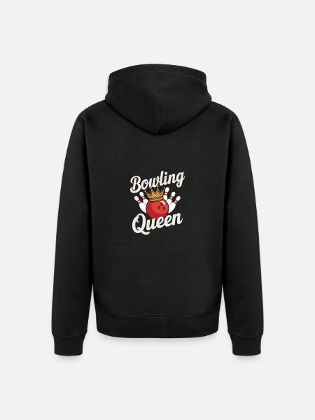 Bowling Queen Bowler - Unisex Premium Organic Zip Hoodie - black