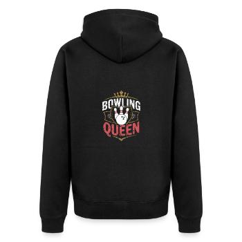 Bowling Queen Bowler - Unisex Premium Organic Zip Hoodie - black - Back - Nico (187cm)