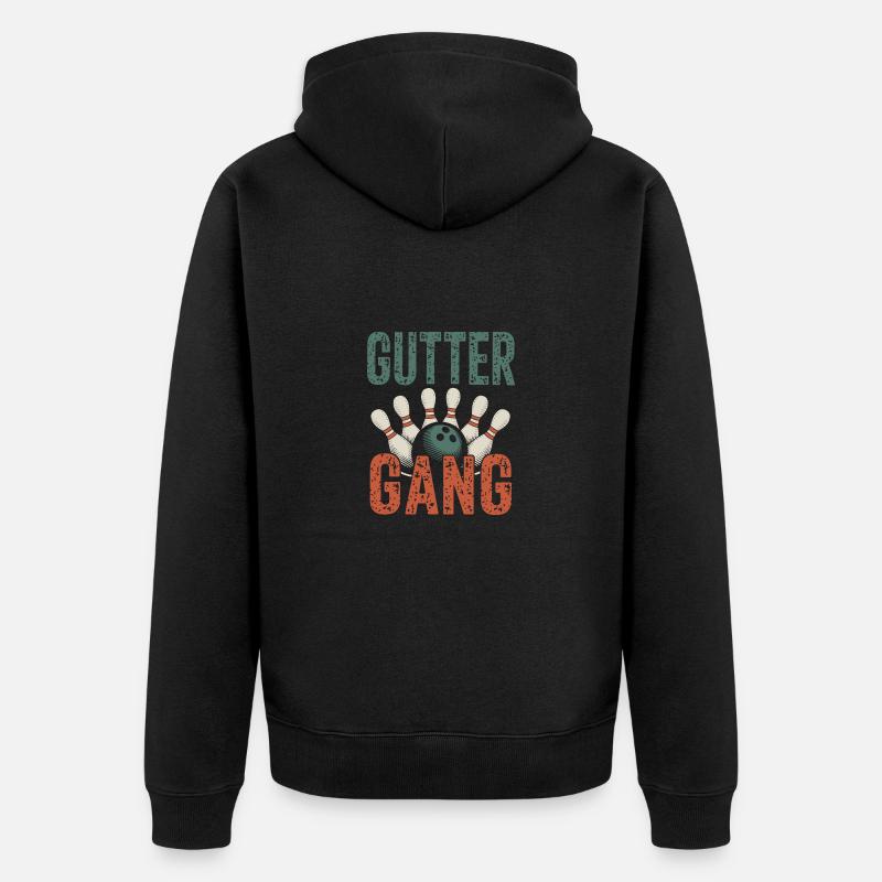 Gutter Gang Bowling Bowler - Veste à capuche bio Premium Unisexe - noir