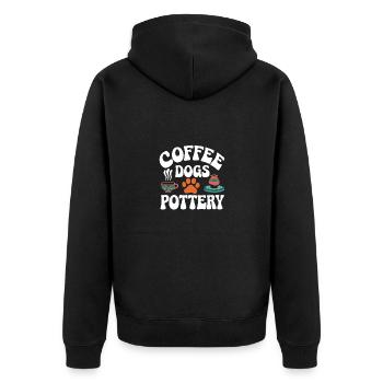 Poterie Café, Chiens & Poterie - Veste à capuche bio Premium Unisexe - noir - Dos - Nico (187cm)