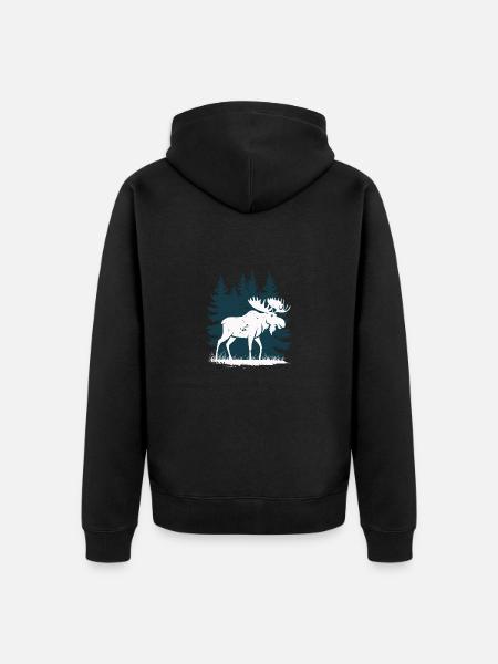 Elk - Unisex Premium Organic Zip Hoodie - black