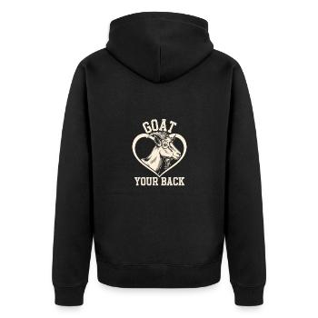 Goat Your Back Ziege Ziegenbock - Unisex Premium Organic Zip Hoodie - black - Back - Nico (187cm)