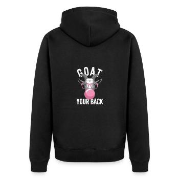 Goat Your Back Ziege Ziegenbock - Unisex Premium Organic Zip Hoodie - black - Back - Nico (187cm)