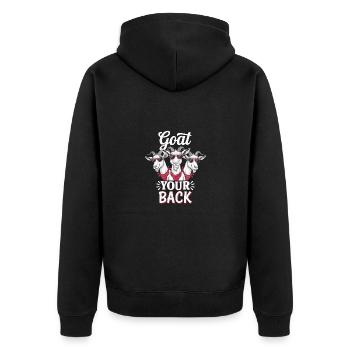 Goat Your Back Ziege Ziegenbock - Unisex Premium Organic Zip Hoodie - black - Back - Nico (187cm)