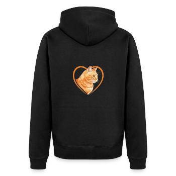 Chat tigré Orange Chat Amoureux des Chats - Veste à capuche bio Premium Unisexe - noir - Dos - Nico (187cm)