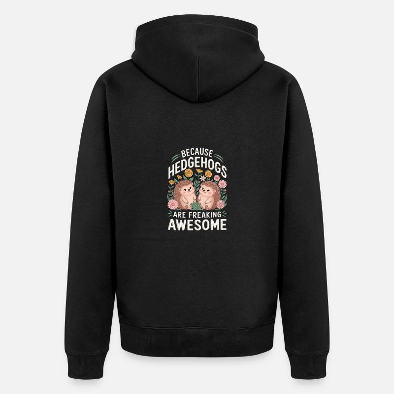 Igel - Unisex Premium Bio Zip Hoodie - Schwarz