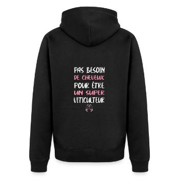 Pasbesoinde cheveux pour être un super viticulteur - Veste à capuche bio Premium Unisexe - noir - Dos - Nico (187cm)