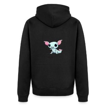 Mignon Kawaii Axolotl - Veste à capuche bio Premium Unisexe - noir - Dos - Nico (187cm)