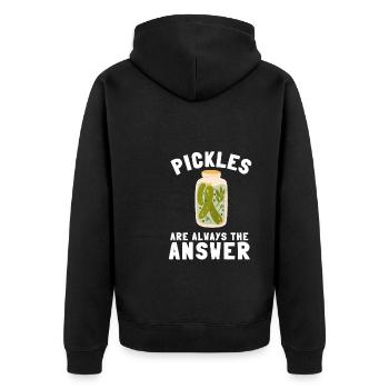 Pickles Cucumber Pickle Lover Pickle Jar Canned - Unisex Premium Bio Zip Hoodie - Schwarz - Hinten - Nico (187cm)
