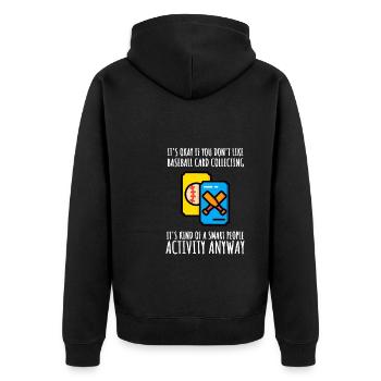 Baseball Card Collector And Baseball Memorabilia - Unisex Premium Organic Zip Hoodie - black - Back - Nico (187cm)