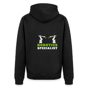 Robotics Robots Droid Builder And Robotics - Unisex Premium Organic Zip Hoodie - black - Back - Nico (187cm)