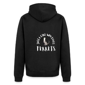 Ferret Weasel Pet Rodent Animal Vateranian - Unisex Premium Bio Zip Hoodie - Schwarz - Hinten - Nico (187cm)