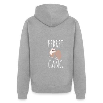 Furet Belette Pet Rongeur Animal Vateranian - Veste à capuche bio Premium Unisexe - gris chiné - Dos - Nico (187cm)