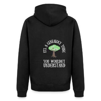 Genealogist Family Historian Genealogy Genealogist - Unisex Premium Organic Zip Hoodie - black - Back - Nico (187cm)