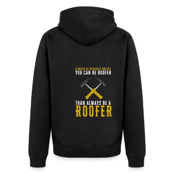 Roofer Roofing Contractor Construction Worker - Unisex Premium Bio Zip Hoodie - Schwarz - Hinten - Nico (187cm)