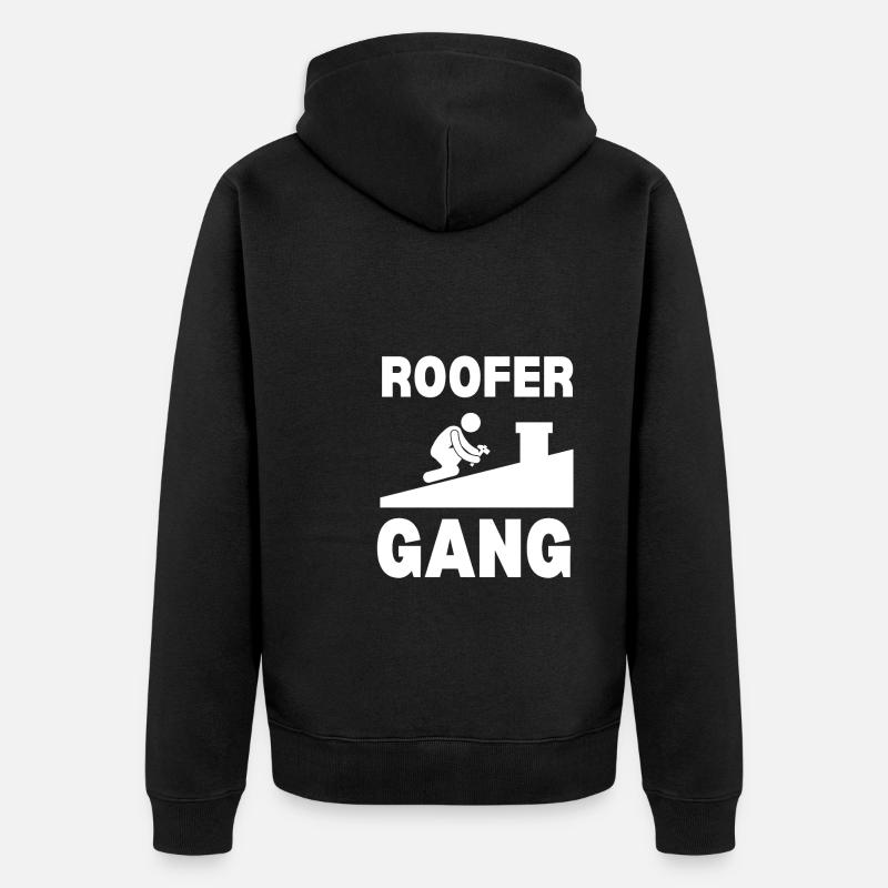 Roofer Roofing Contractor Construction Worker - Unisex Premium Bio Zip Hoodie - Schwarz