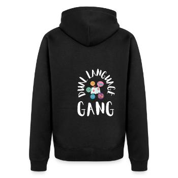 Dual Language Team Bilingual Teacher School Tutor - Unisex Premium Bio Zip Hoodie - Schwarz - Hinten - Nico (187cm)