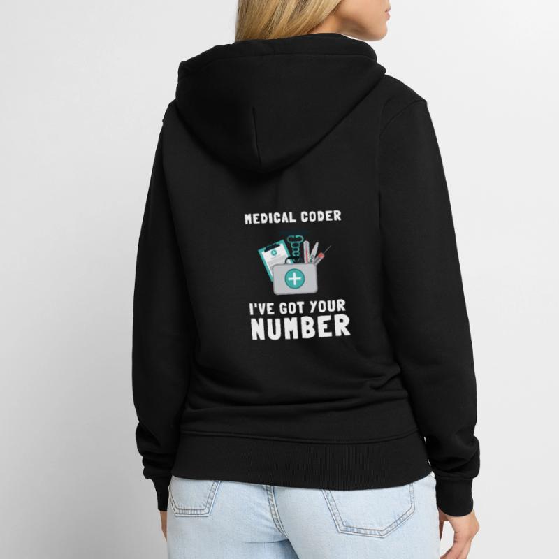 Codage du codeur médical VA Nurse et codage clinique Veste à capuche bio Premium Unisexe