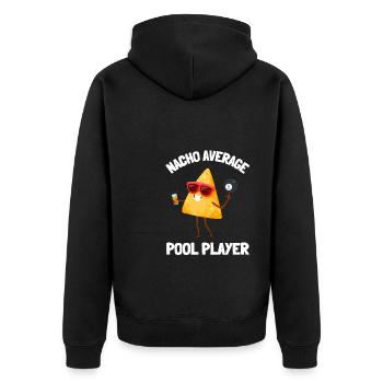 Pool Billiards Cue Sports And Snooker Tournament - Unisex Premium Bio Zip Hoodie - Schwarz - Hinten - Nico (187cm)