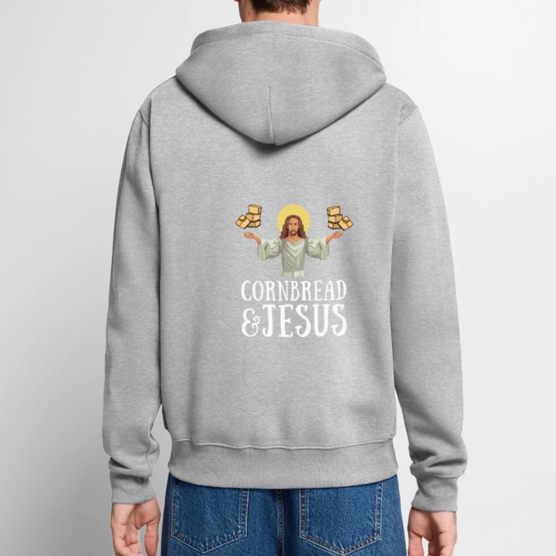 Cornbread Baking Cornmeal Muffins Batter Bread Unisex Premium Bio Zip Hoodie