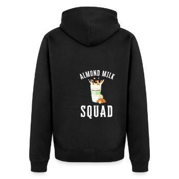 Almond Milk Dairy Free Vegan Milk Plant Based - Unisex Premium Organic Zip Hoodie - black - Back - Nico (187cm)
