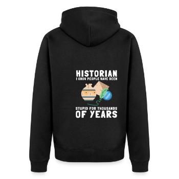 Research Historian Museum Curator And Archivist - Unisex Premium Organic Zip Hoodie - black - Back - Nico (187cm)