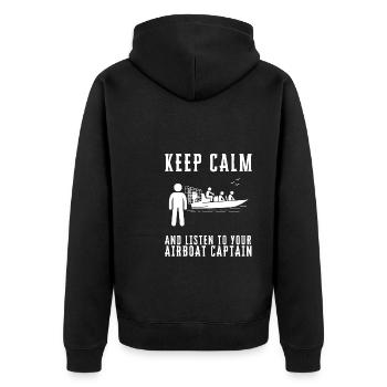 Airboat Swamp Hydroplane Fanboat Airboating Hover - Unisex Premium Bio Zip Hoodie - Schwarz - Hinten - Nico (187cm)