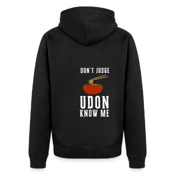 Udon Japanese Noodles Ramen Asian Noodle Box - Unisex Premium Organic Zip Hoodie - black - Back - Nico (187cm)