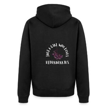 Elderberry Syrup Drink Flu Sambucus Homeopath - Unisex Premium Bio Zip Hoodie - Schwarz - Hinten - Nico (187cm)