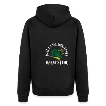 Farming Combine Harvester Driver Agriculture - Unisex Premium Bio Zip Hoodie - Schwarz - Hinten - Nico (187cm)