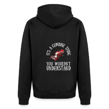 Farming Combine Harvester Driver Agriculture - Unisex Premium Bio Zip Hoodie - Schwarz - Hinten - Nico (187cm)