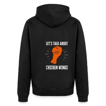 Chicken Wings Fried Chicken And Chicken Nuggets - Unisex Premium Bio Zip Hoodie - Schwarz - Hinten - Nico (187cm)
