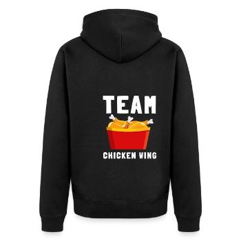Chicken Wings Fried Chicken And Chicken Nuggets - Unisex Premium Bio Zip Hoodie - Schwarz - Hinten - Nico (187cm)