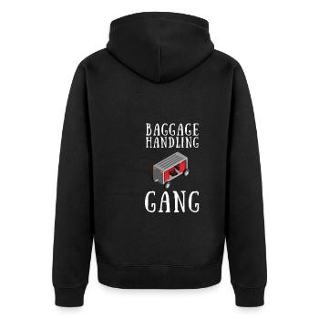 Baggage Handler Airfield Airport Worker - Unisex Premium Organic Zip Hoodie - black - Back - Nico (187cm)