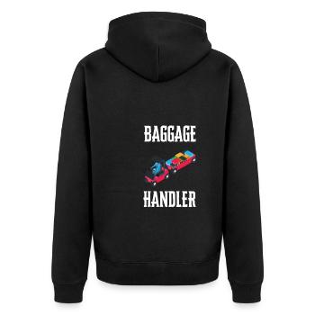 Baggage Handler Airfield Airport Worker - Unisex Premium Organic Zip Hoodie - black - Back - Nico (187cm)