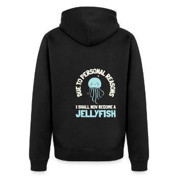 Jelly Fish Medusozoa Marine Biologist Ocean - Unisex Premium Organic Zip Hoodie - black - Back - Nico (187cm)
