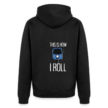 Tuk Tuk Rickshaw Italian Scooter Transporter - Unisex Premium Organic Zip Hoodie - black - Back - Nico (187cm)