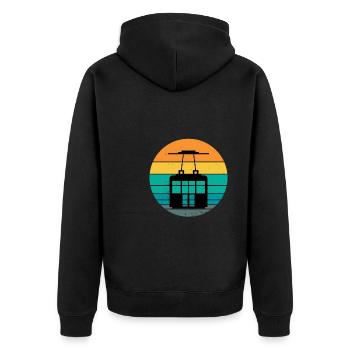 Aerial Tram Tramway Cable Car Cableway Gondola - Unisex Premium Organic Zip Hoodie - black - Back - Nico (187cm)