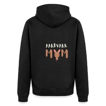 Aardvark Anteater African Ant Bear Edentate - Unisex Premium Bio Zip Hoodie - Schwarz - Hinten - Nico (187cm)