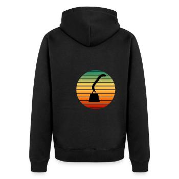 Magnet Fishing Magnet Fisher Fisherman - Unisex Premium Organic Zip Hoodie - black - Back - Nico (187cm)