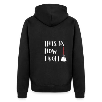 Magnet Fishing Magnet Fisher Fisherman - Unisex Premium Organic Zip Hoodie - black - Back - Nico (187cm)