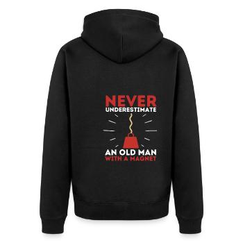 Magnet Fishing Magnet Fisher Fisherman - Unisex Premium Organic Zip Hoodie - black - Back - Nico (187cm)