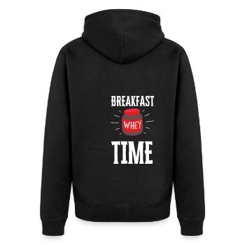 Supplementation Weight Lifting Joint Supplement - Unisex Premium Organic Zip Hoodie - black - Back - Nico (187cm)