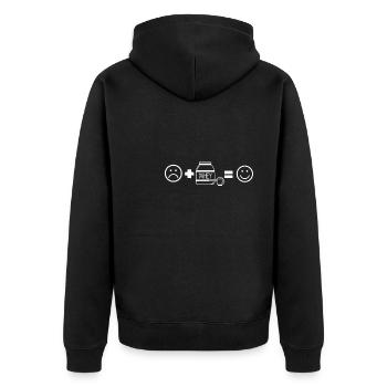 Supplementation Weight Lifting Joint Supplement - Unisex Premium Organic Zip Hoodie - black - Back - Nico (187cm)