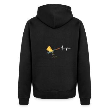 Cheesemonger Cheese Maker Gouda Lover - Unisex Premium Bio Zip Hoodie - Schwarz - Hinten - Nico (187cm)