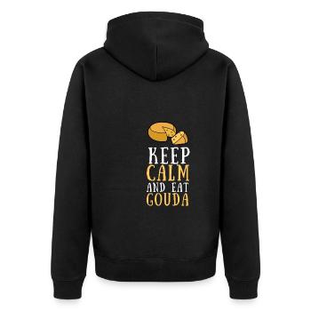Cheesemonger Cheese Maker Gouda Lover - Unisex Premium Bio Zip Hoodie - Schwarz - Hinten - Nico (187cm)